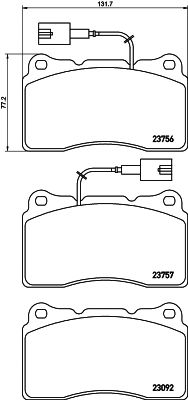 HELLA PAGID 8db355021151 -  Комплект тормозных колодок, дисковый тормоз